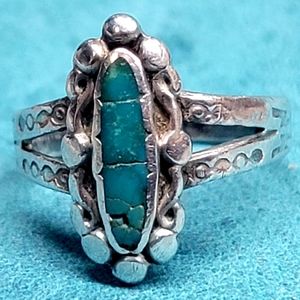Turquoise and sterling silver ring.